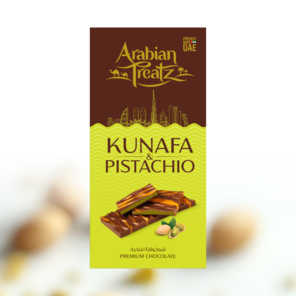 Arabian Treatz Kunafa & Pistachio Milk Chocolate –100g