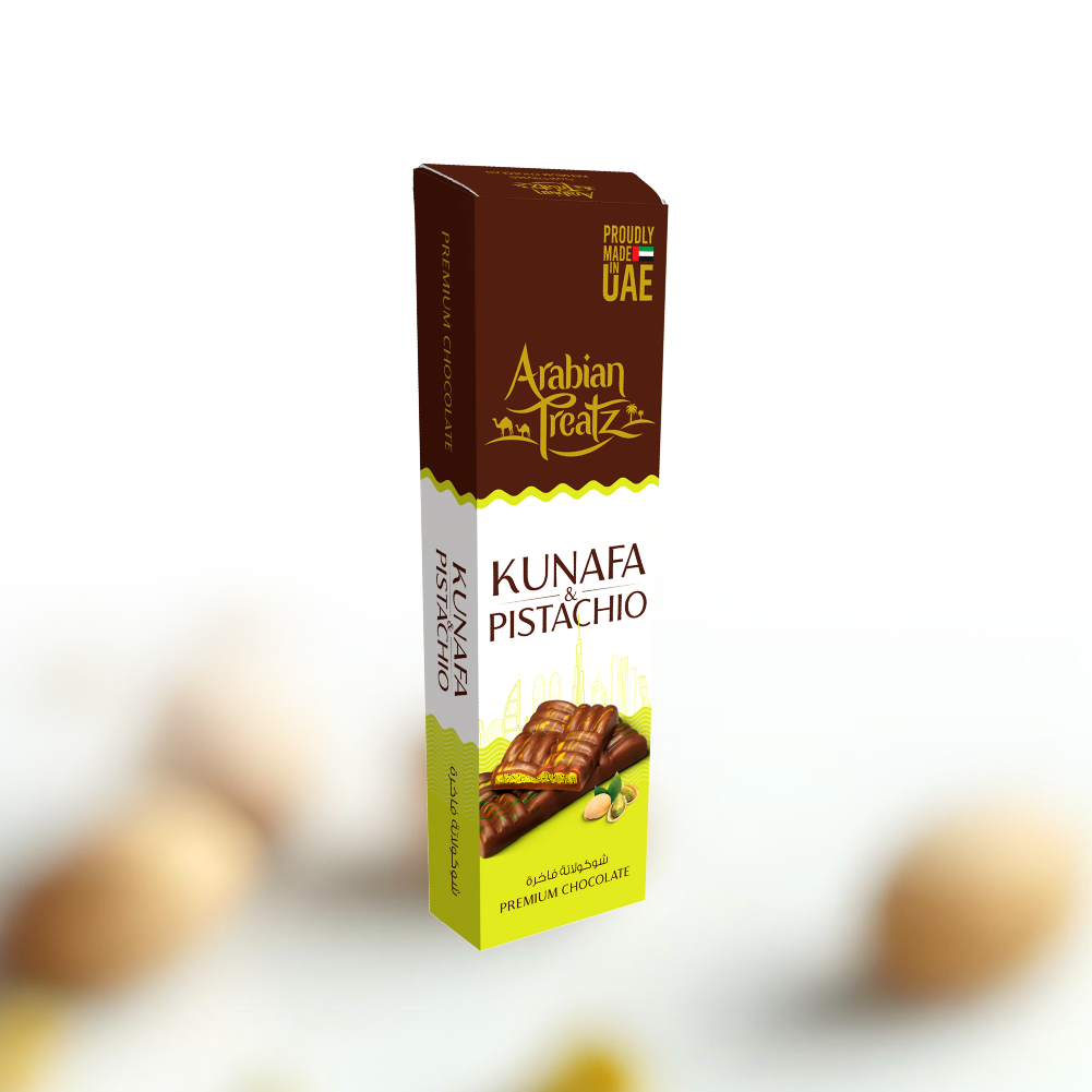 Arabian Treatz Kunafa & Pistachio Milk Chocolate – 50g